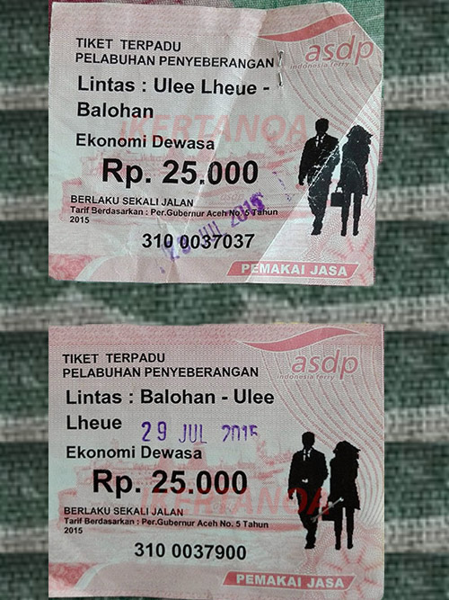 Tickets del ferry a Pulau Weh, Sumatra, Indonesia - Viajes Ikertanoa