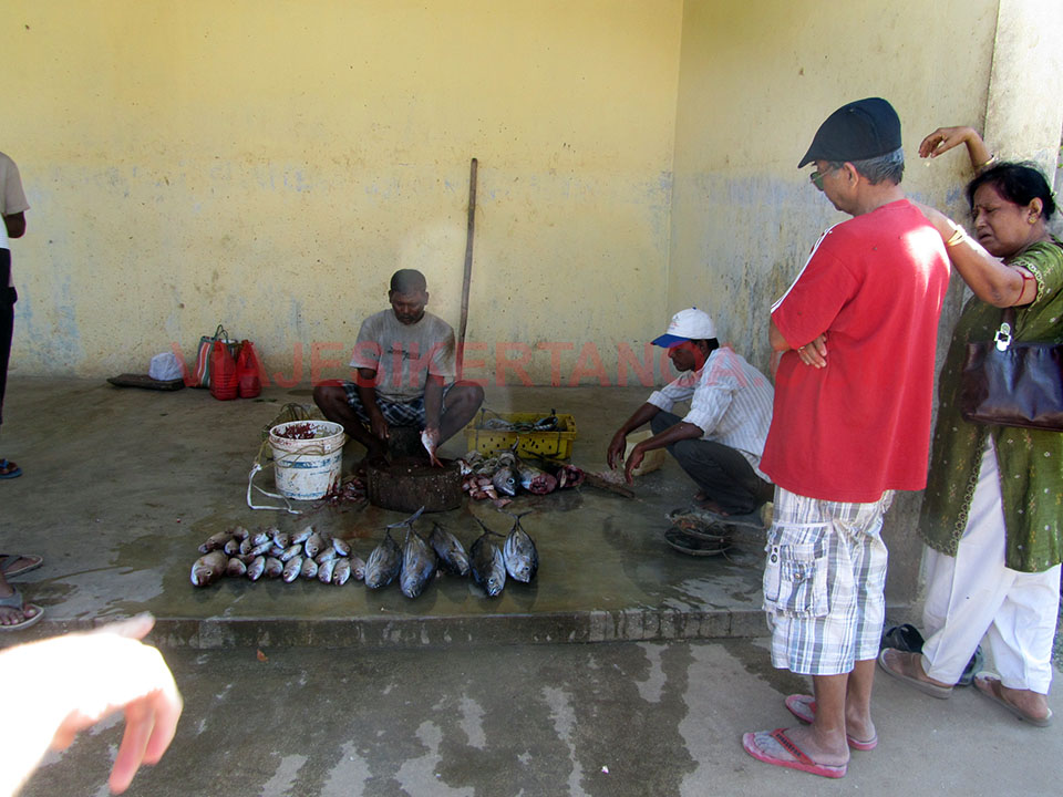 Mercado de pescado en la isla de Neil en las Islas Andamán, India