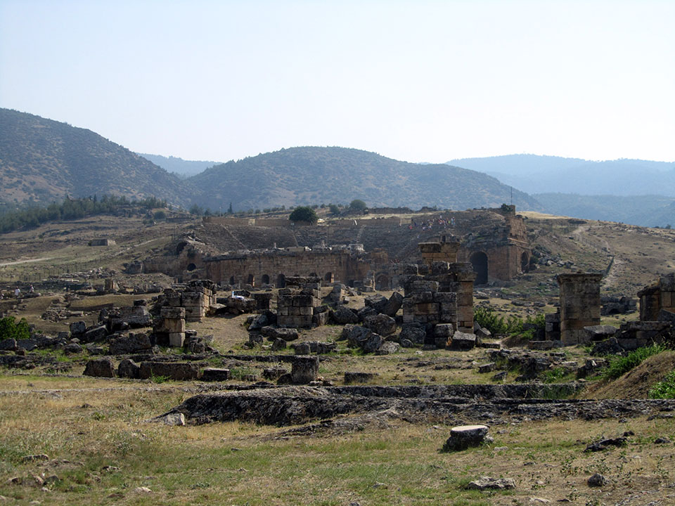 Las ruinas de Hierápolis en Pamukkale, Turquía.