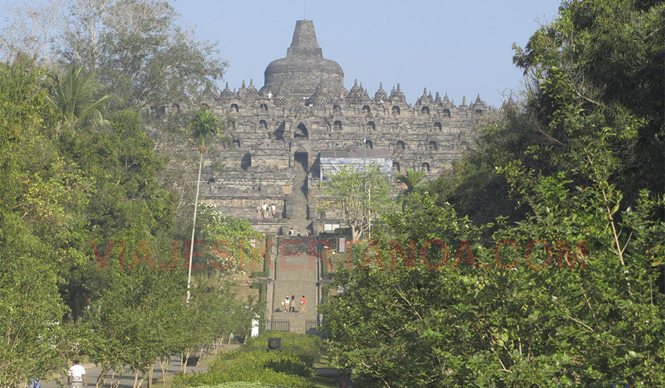El Templo de Borobudur en Java, Indonesia