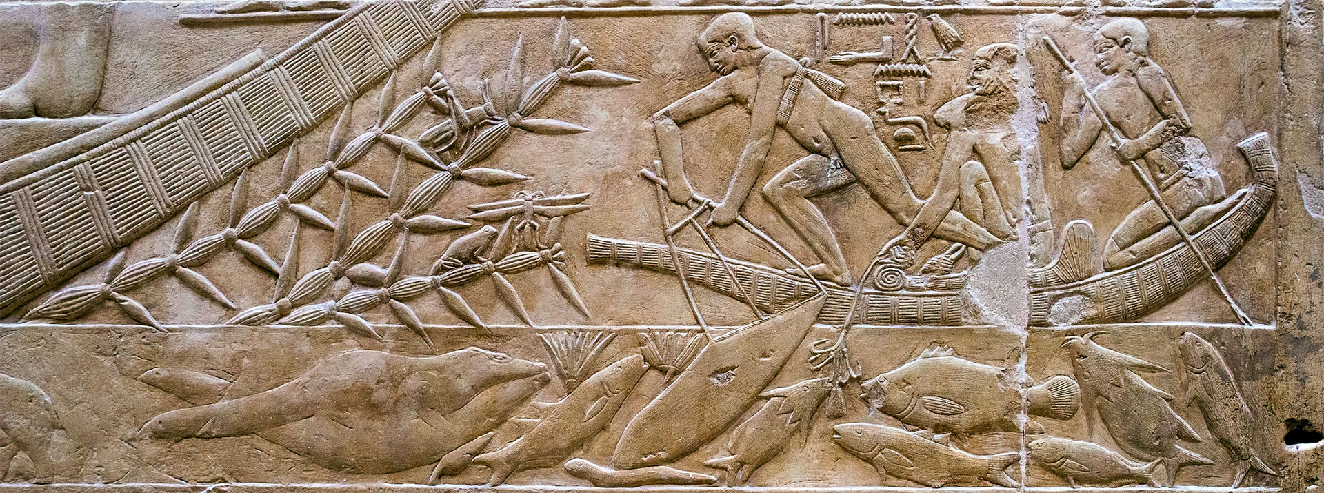 Pesca con línea y anzuelos en la tumba de Kagemni en Saqqara. Viajes a Egipto con Viajes Ikertanoa.
